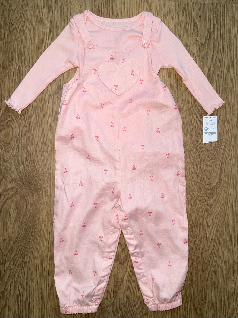 Carter's Baby Girls' 2-Piece Cherries 🍒 Long Sleeve Bodysuit and Overalls set